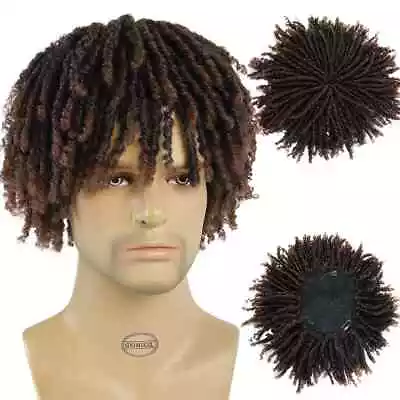 Synthetic Short Afro Twist Hair Braided Half Wig Clip In Toupee Hairpieces Male • $31.90