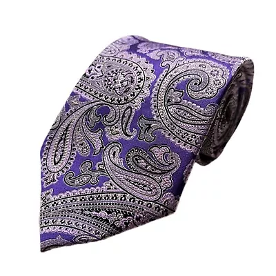 Robert Talbott Purple Paisley Silk Tie XL Extra Long 64” Rochester • $34.99