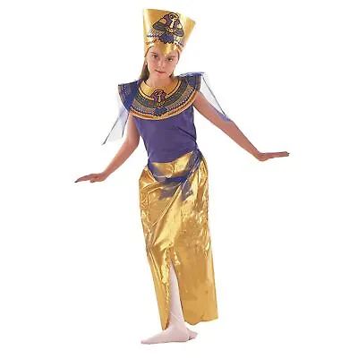 Girls Egyptian Costume Queen Of The Nile Princess Childrens Small 4-6 Years • £7.95