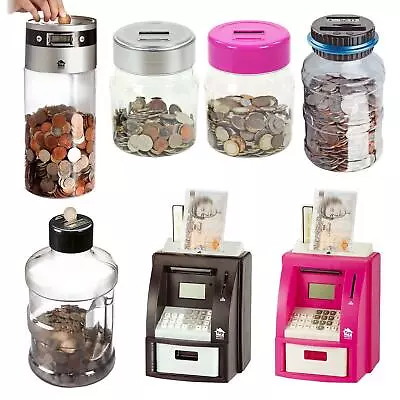 LCD Digital Coin Counter Electronic Jumbo Jar Sorter Money Box Counts Coins • £8.99