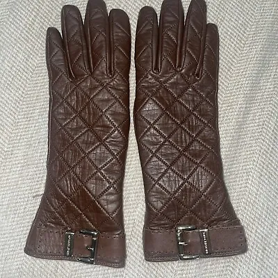 Michael Kors LUXURY SOFT LEATHER BROWN GLOVES ACRYLIC LINING SIZE-S NEW • $44