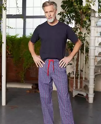 Savile Row Company Men's 100% Organic Cotton Multi Check Pyjama Lounge Pants • £22.95