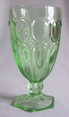 Iced Tea Glass Goblet Fostoria Moonstone Pattern Apple Green 6 1/2  • $9.50