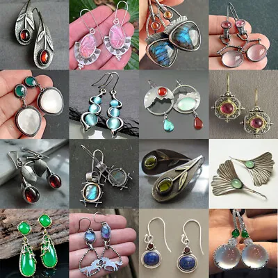 $3.56 • Buy Fashion 925 Silver Dangle Drop Earrings Hook Women Turquoise Jewelry Ear Gifts