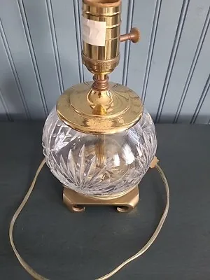Vintage Rogaska Richmond Table Lamp Cut Crystal Globe Ball Brass Base 10  Tall • $65