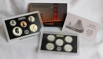 2018 San Francisco Mint Silver REVERSE Proof 10 Coin Set In Box 2018-S • £80.31