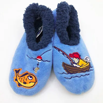 Snoozies Men's Slippers Fisherman Small 7/8 Blue • $12.99