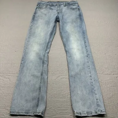 Levis 527 Jeans Mens 31X32 Blue Low Bootcut Distressed Stained Work Casual Denim • $26.99