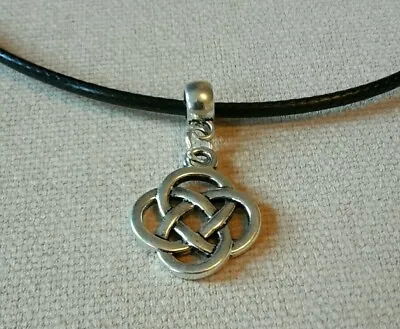 £3.25 • Buy Celtic Knot Leather Necklace 17 Inch Mens Womens Tibetan Silver