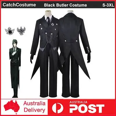 Anime Black Butler Kuroshitsuji Sebastian Michaelis Tuxedo Cosplay Costume Suit • $52.45