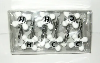 HOT And COLD Faucet Shower Curtain Hooks - New - 12 Shower Curtain Rings • $12.99