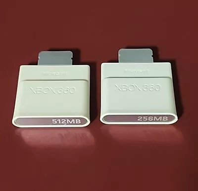 2 Official OEM Genuine Microsoft Xbox 360 512MB & 256MB Memory Unit Card  • $26.99