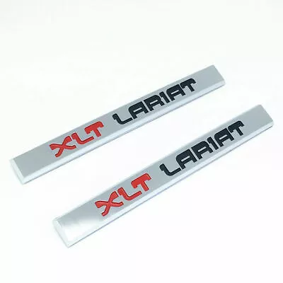 $32.95 • Buy Fits 87-91 Ford F-150 250 350 XLT Lariat 2pcs Fender Emblem Nameplate Badge Side