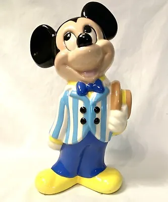 Disney Mickey Mouse  Figurine Ceramic Hand Painted Vintage 1970s Official Mold • $21.42