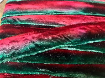 Hand Dyed Velvet 7/8  Rayon 1yd On The Bias Edging Trim Ribbon Made In USA • $6.99