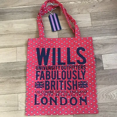 £9.95 • Buy BNWT Jack Wills Brighwell Book Bag Shopper Tote Bag - Red Poppy