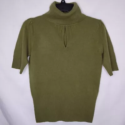 Mainbocher Cashmere Sweater Womens Small Green Keyhole 2 Ply Pullover  • $20