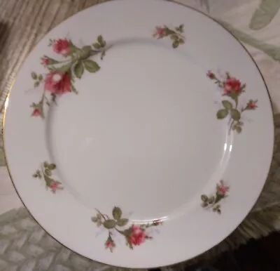 11 Sango Japan Moss Rose Fine China DINNER PLATES W/Gold Trim 10 1/2” • $11