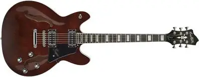 Hagstrom Super Viking Semi-Hollow Electric Guitar (Transparent Brown) SUVIK-BRJ • $1193.28