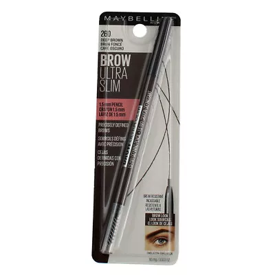 2 Pack Maybelline Brow Ultra Slim Eyebrow Definer Pencil Deep Brown 260 0.0... • $21.19