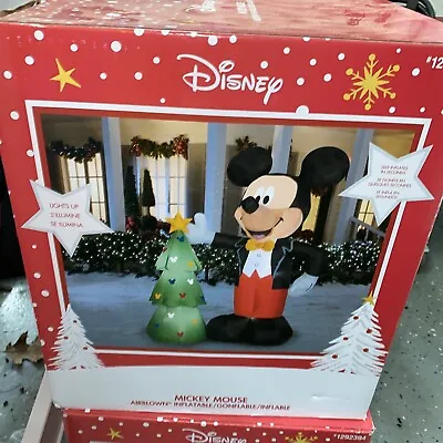 DISNEY 7.5 FT MICKEY MOUSE With TREE CHRISTMAS INFLATABLE BY GEMMY NEW 1292394 • $139