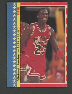 1987 Fleer Basketball Sticker #2 Michael Jordan Chicago Bulls HOF • $0.99