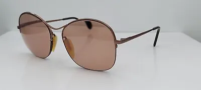 Vintage Zeiss 6511 1628 Bronze Oval Half Rim Sunglasses Germany FRAMES ONLY • $20.40