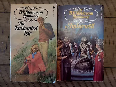 2 Vintage D.E. Stevenson Romance Pbs AMBERWELL & THE ENCHANTED ISLE 1sts Firsts • $24.95