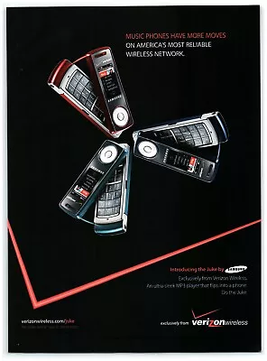 2007 Verizon Wireless Print Ad Samsung Juke Flip Phone MP3 Player Music Phone • $11.50