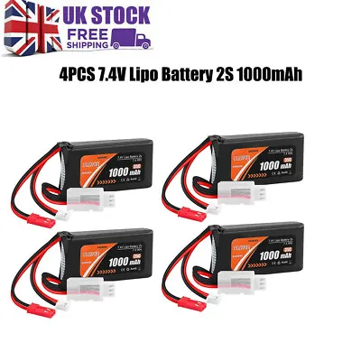7.4V Lipo Battery 2S 1000mAh PH2.0 &JST Plug For Axial SCX24 RC Racing Car Truck • £17.99
