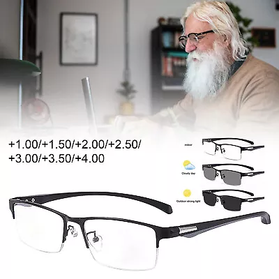 Multifocal Progressive Varifocals Aviator Photochromic Reading Glass +1.0 ~+4.0 • £10.48