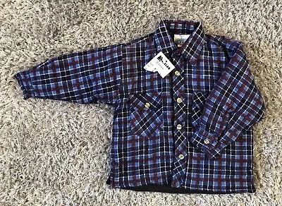 Vintage Matalan Junior League Baby Checked Padded Shirt Age 12 - 18 Months BNWT • £12.99