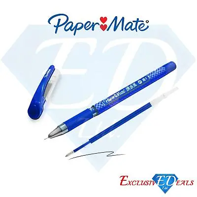 £3.25 • Buy Paper Mate Ink Joy Rollerball Gel Pen + Blue Ink Refills 0.5mm Smooth Nib