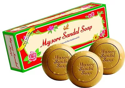 Mysore Sandal Bath Soap Bars Sandalwood Aromatic Oil 150gm Pack Of 3 • $25.11
