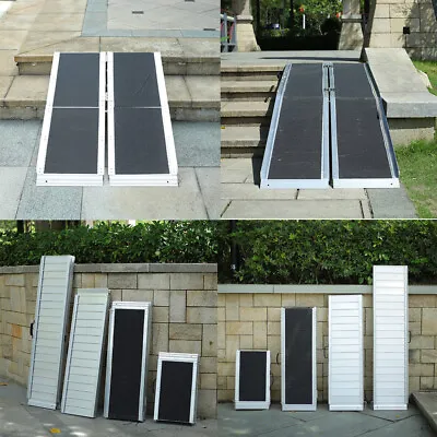 Portable Wheelchair Threshold Ramp Aluminium Multi-fold Non-slip Suitcase Ramps • £89.95