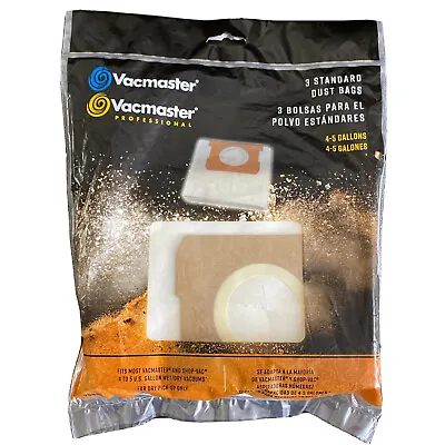 $9.95 • Buy Vacmaster Dust Bags 3 Pack Vacuum 4-5 Gallons Dry For Vacmaster & Shop Vac VDB45