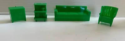 Doll House Furniture Lot - Green Plastic - 3 Marx And 1 Unmarked #③ • $5