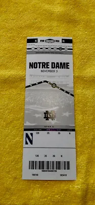 $19.95 • Buy Northwestern Football, Ticket Stub, 11-3-18, Ryan Field, Vs. Notre Dame