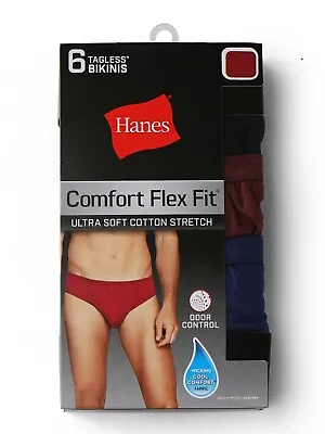 Hanes Men's Comfort Flex Fit Odor Control Cotton Stretch Tagless Bikinis 6-Pack • $16.90