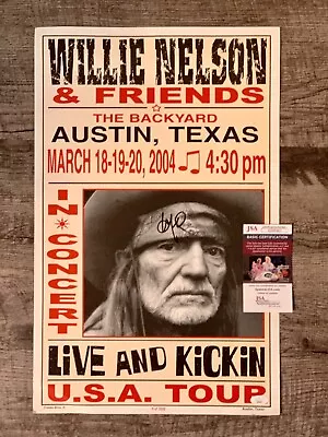 $599 • Buy *coa Signed Willie Nelson Concert Poster 300 Made The Backyard Austin Tx 2004🔥