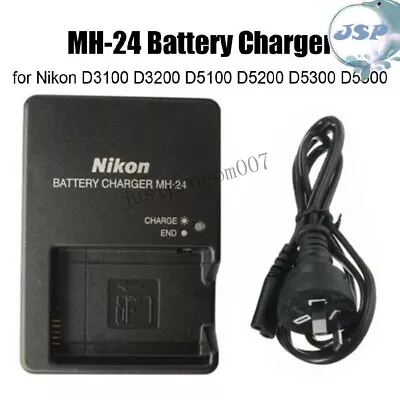 Dock MH-24 Camera Battery Charger For Nikon D3100 D3200 D5100 D5200 D5300 D5500 • $14.61