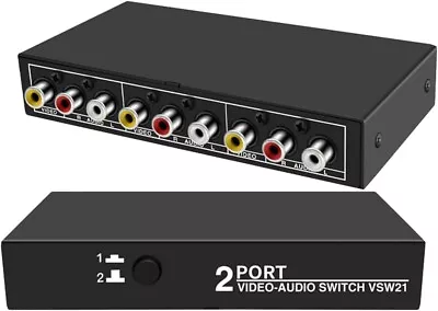 RCA Switch 2 In 1 Out Composite Video L/R Audio Selector Box 2X1 BolAAzuL 2-Way • £21.99