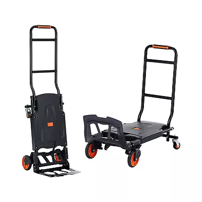 VEVOR Aluminum Hand Truck 2 In 1 Folding Dolly Cart 300 Lbs Capacity Heavy Duty • £65.99