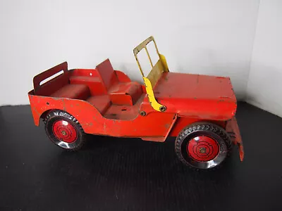 VINTAGE 50s Or 60s MARX PRESSED STEEL 11” WILLYS JEEP • $39.98