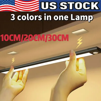 LED Motion Sensor Under Cabinet Closet Light USB Rechargeable Kitchen Lamp Strip • $6.88