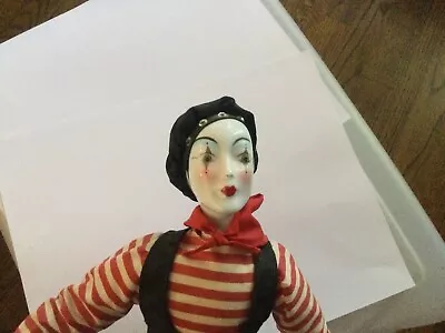 French Mime Porcelain Doll With Happy/Sad Acting Masks • $45