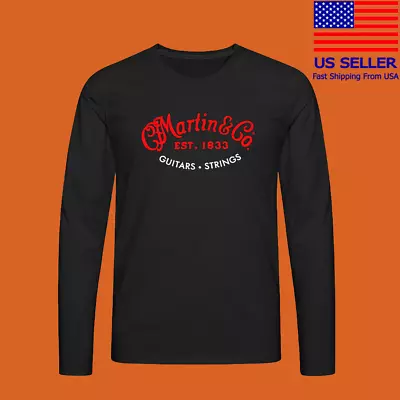 Martin & Co Guitars Logo Est. 1983 Men's Black Long Sleeve T-shirt Size S To 2XL • $25.99