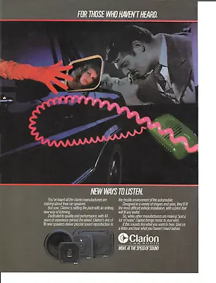 1984 CLARION Car Stereo Speakers Vintage Print Ad Drive IN Red Glove Hot Pink Ph • $9.99