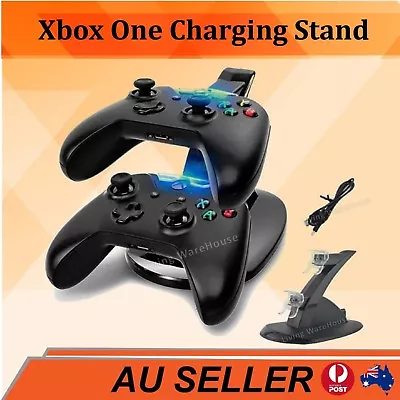 Black Dual Usb Charger Docking Station Charging Stand For Xbox One Controller • $12.79