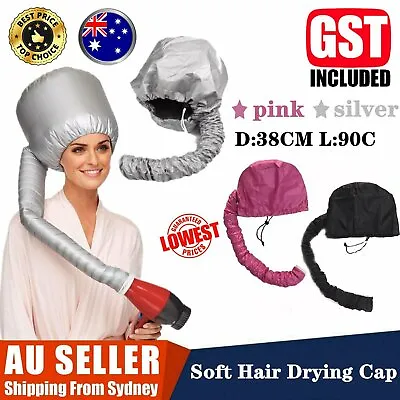 Bonnet Hair Drying Cap Hat Hood Soft Womens Blow Dryer Hairdressing Tool Home AU • $6.89